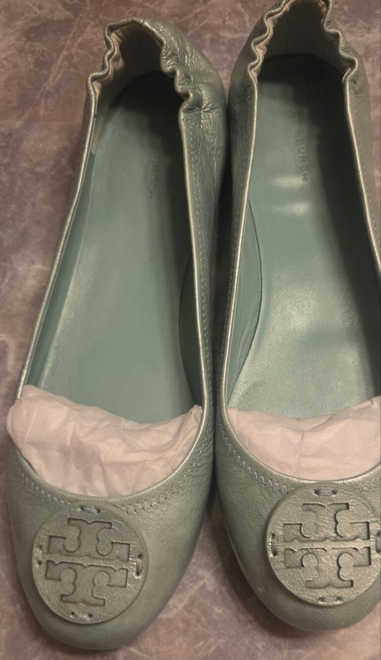 Tory Burch Audrey Blue Leather Ballet Flat